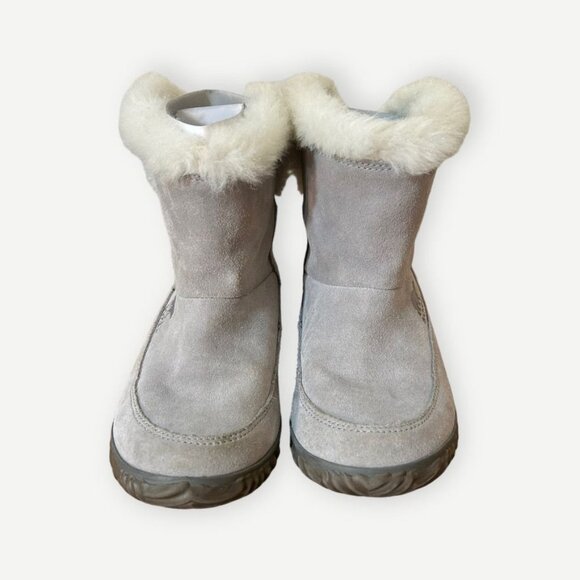 Sorel Out N About Bootie Gray Suede Shearling 6 Ankle Fall Cozy EUC Winter - Picture 4 of 8
